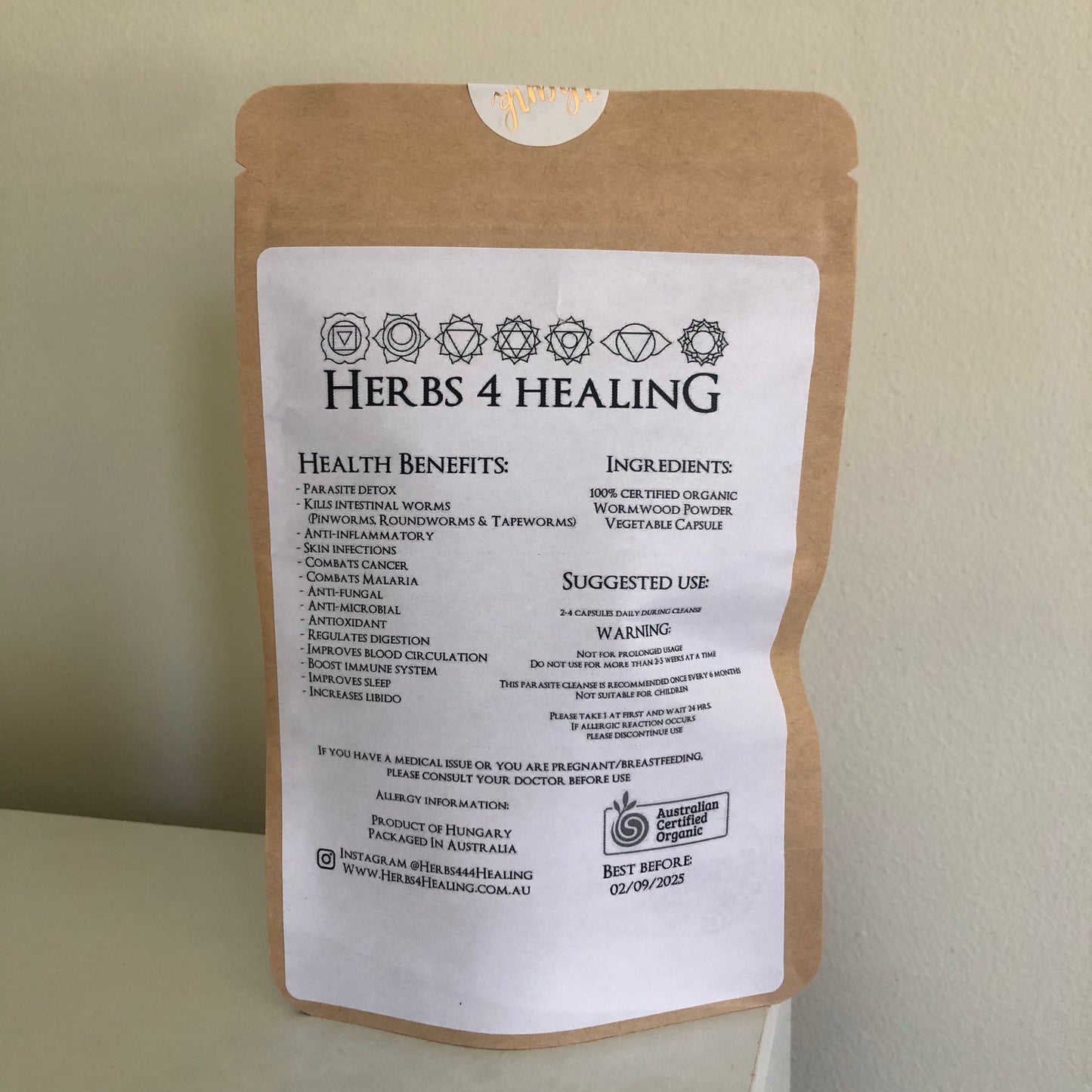 Certified Organic Wormwood (Adult Intestinal Parasites)