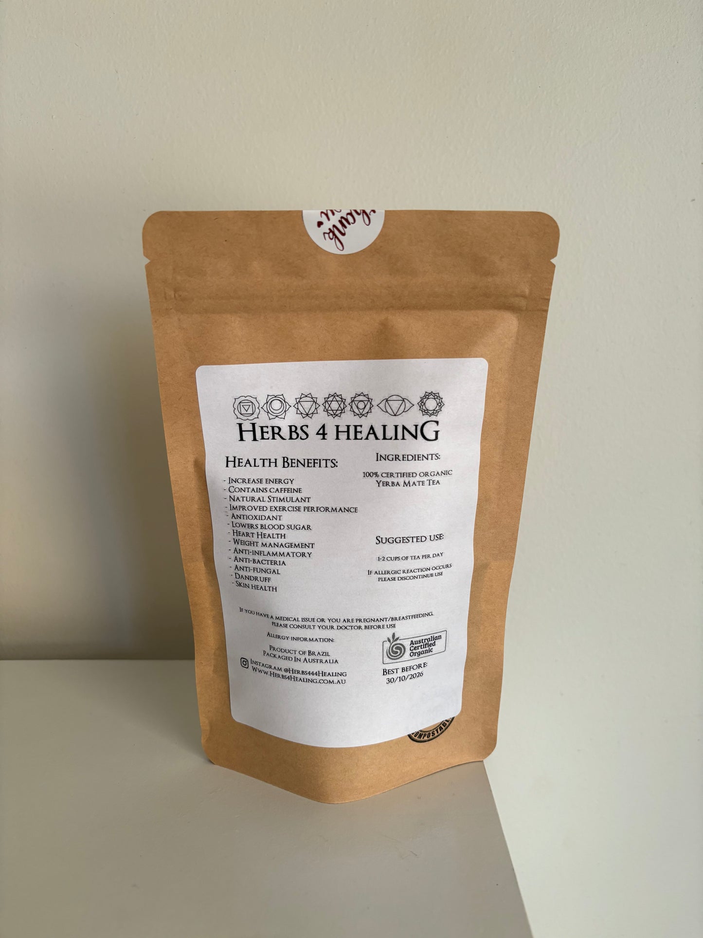 Certified Organic Yerba Mate Tea (Herbal Caffeine) Brazil 🇧🇷